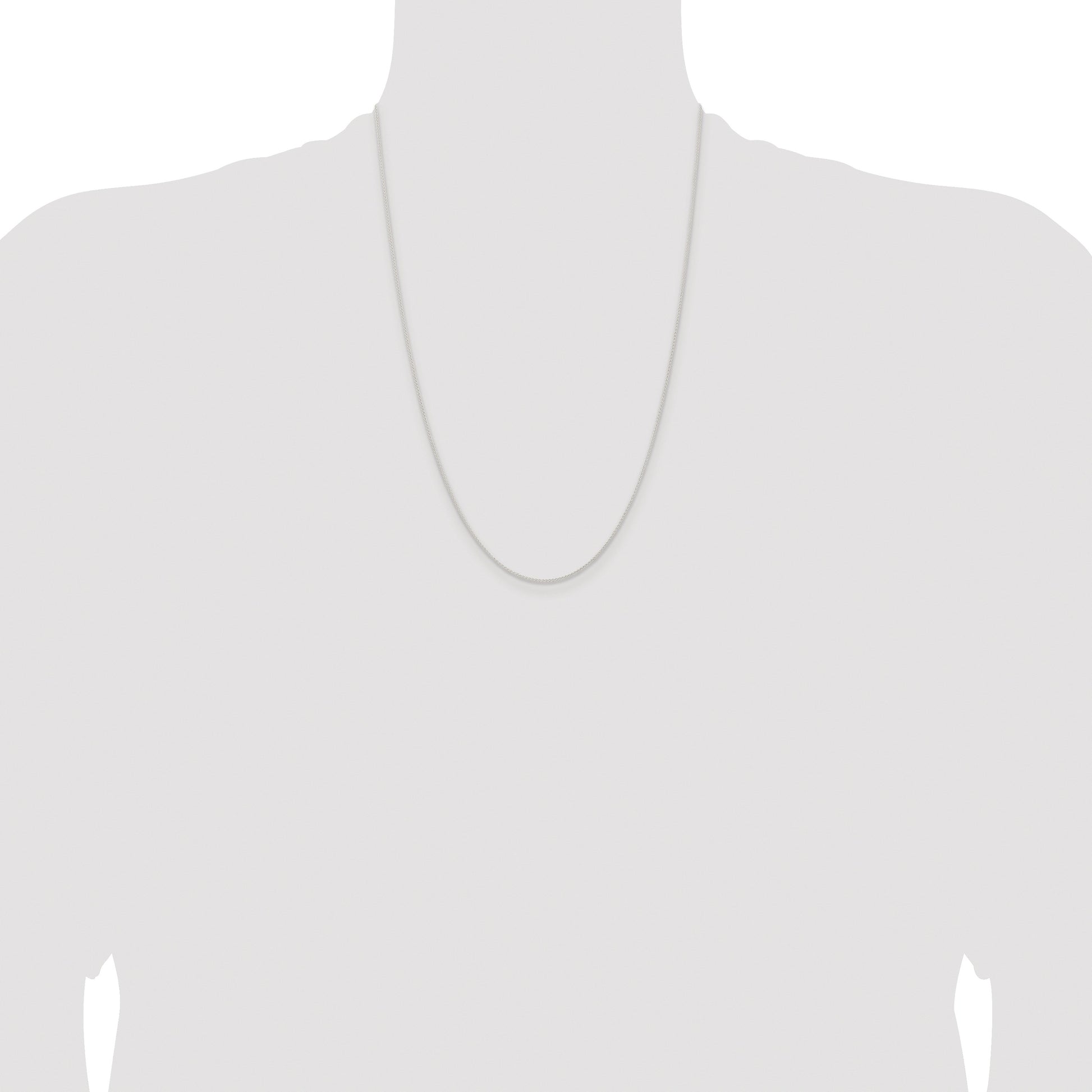 Sterling Silver Rhodium-plated 1mm Round Spiga Chain
