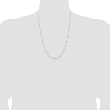 Sterling Silver Rhodium-plated 1mm Round Spiga Chain