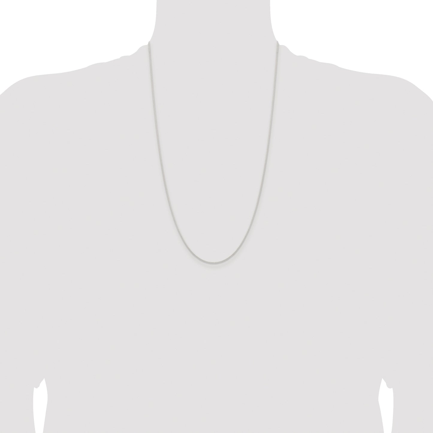 Sterling Silver Rhodium-plated 1mm Round Spiga Chain