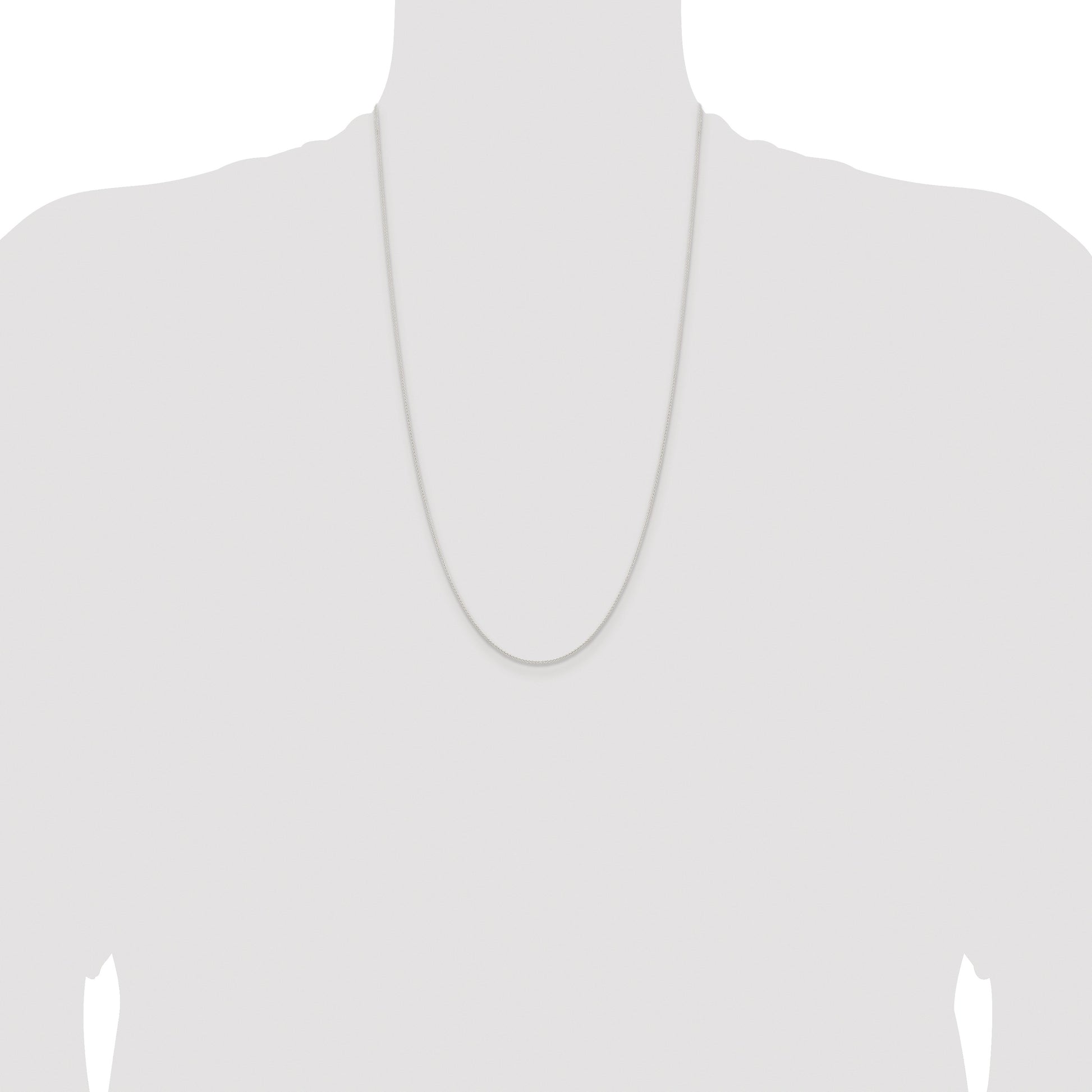 Sterling Silver Rhodium-plated 1mm Round Spiga Chain