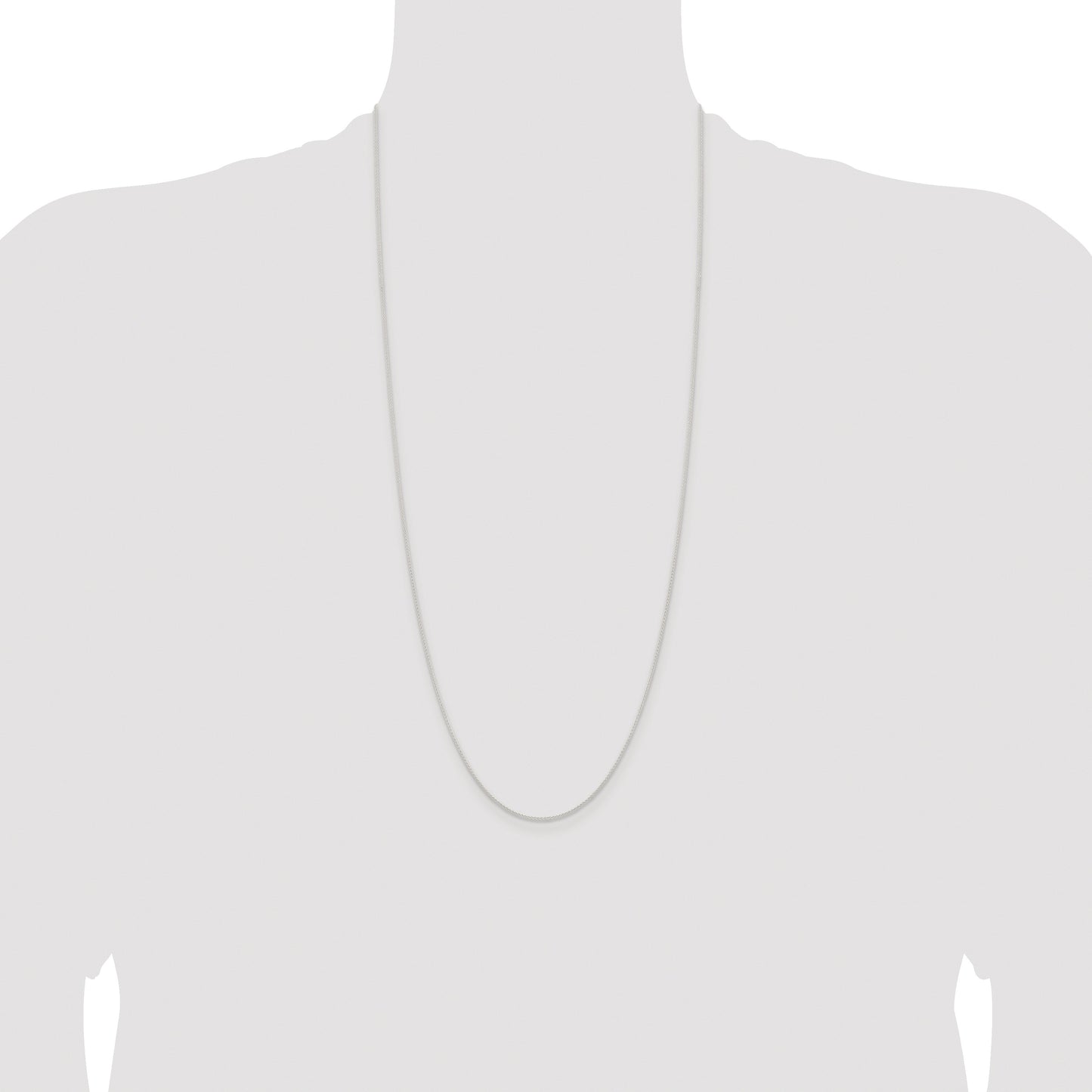 Sterling Silver Rhodium-plated 1mm Round Spiga Chain