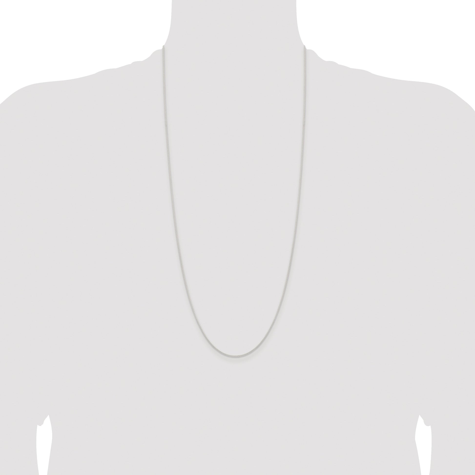 Sterling Silver Rhodium-plated 1mm Round Spiga Chain