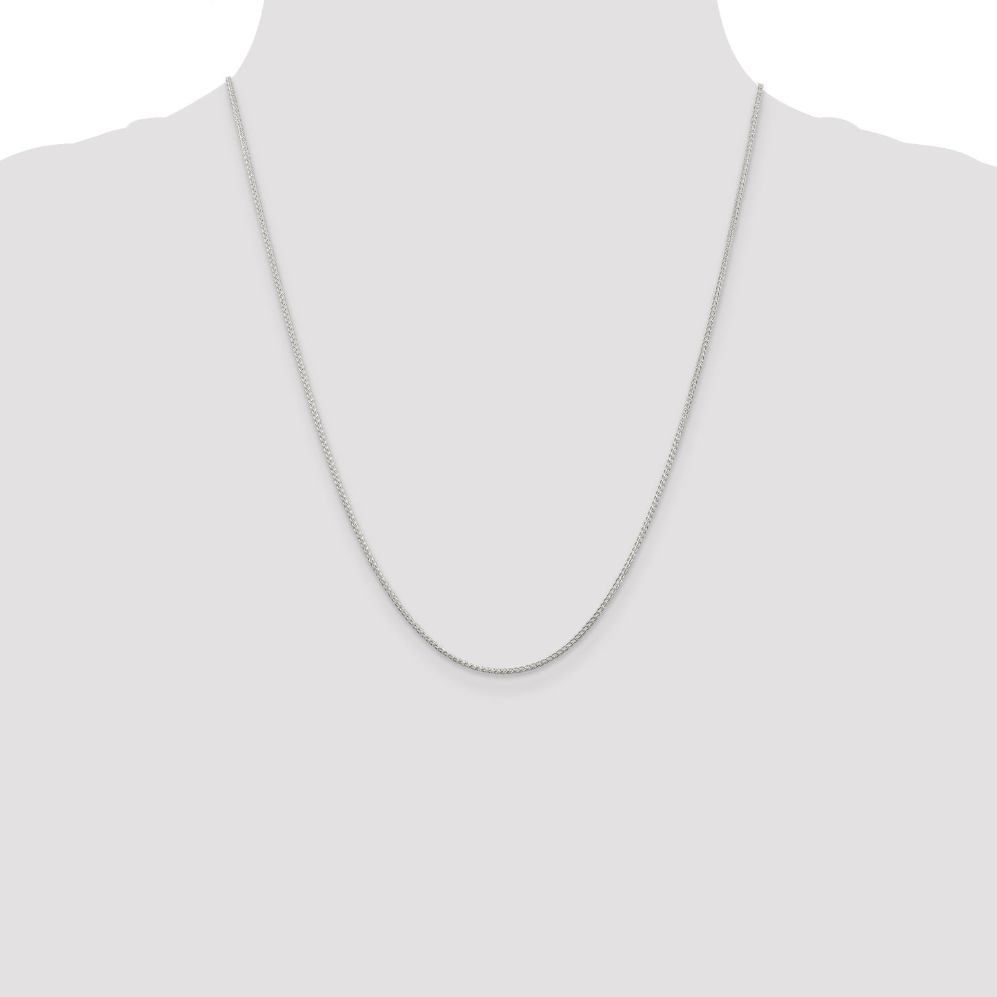 Sterling Silver 1.25mm Round Spiga Chain w/4in ext.