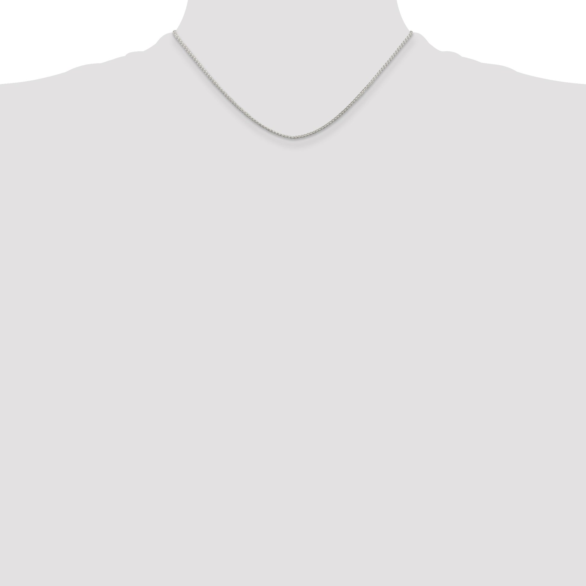 Sterling Silver Rhodium-plated 1.25mm Round Spiga Chain