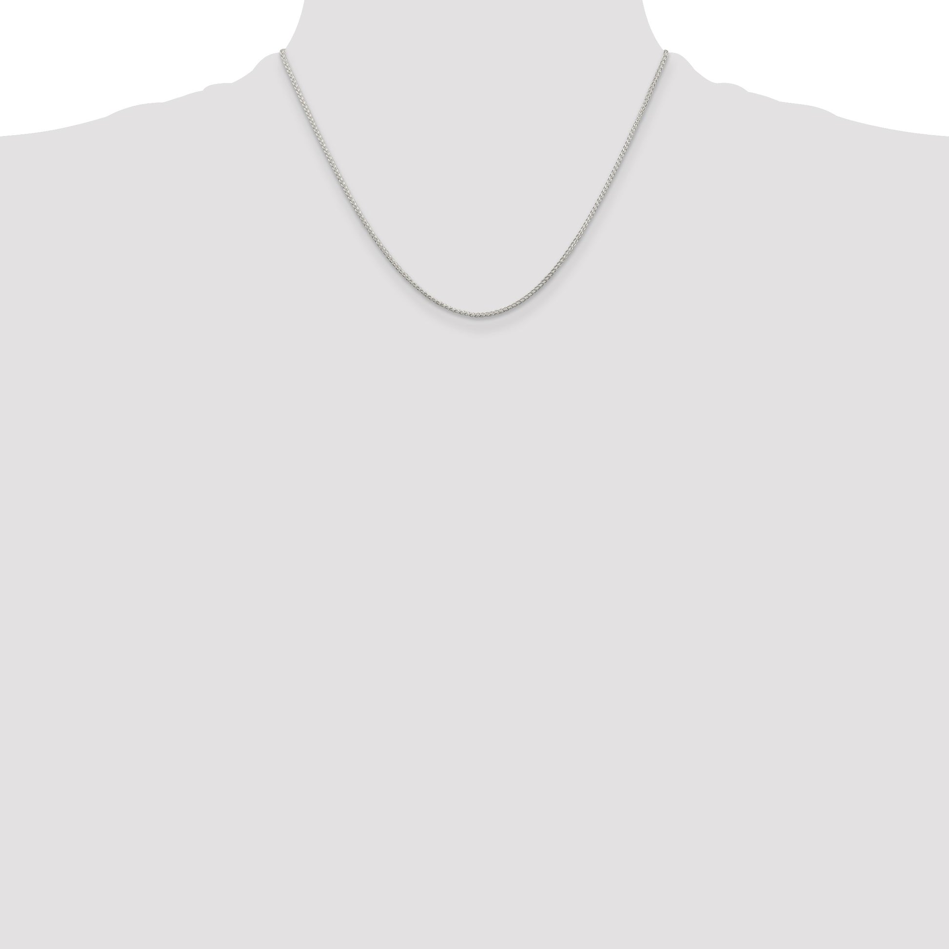 Sterling Silver Rhodium-plated 1.25mm Round Spiga Chain