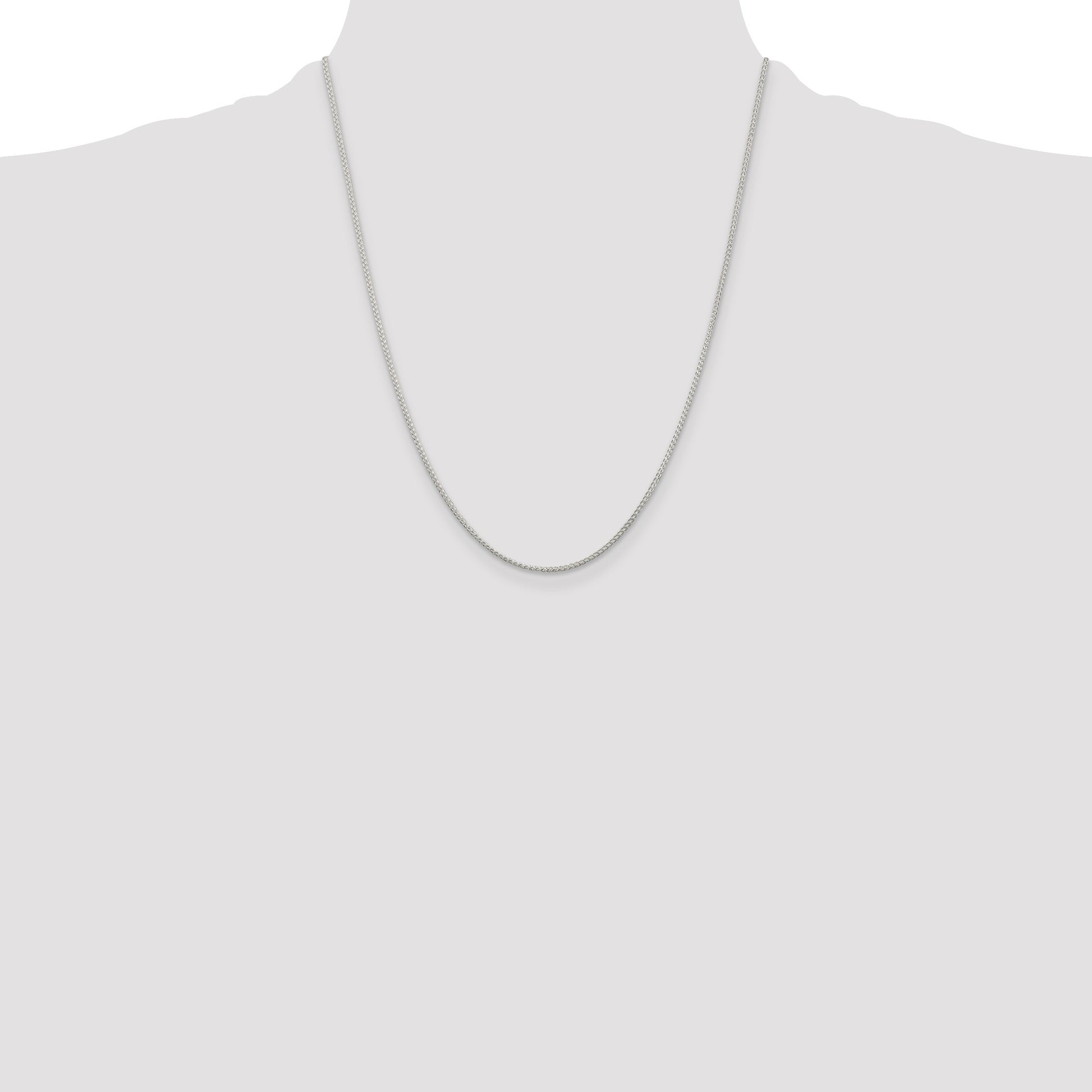 Sterling Silver Rhodium-plated 1.25mm Round Spiga Chain
