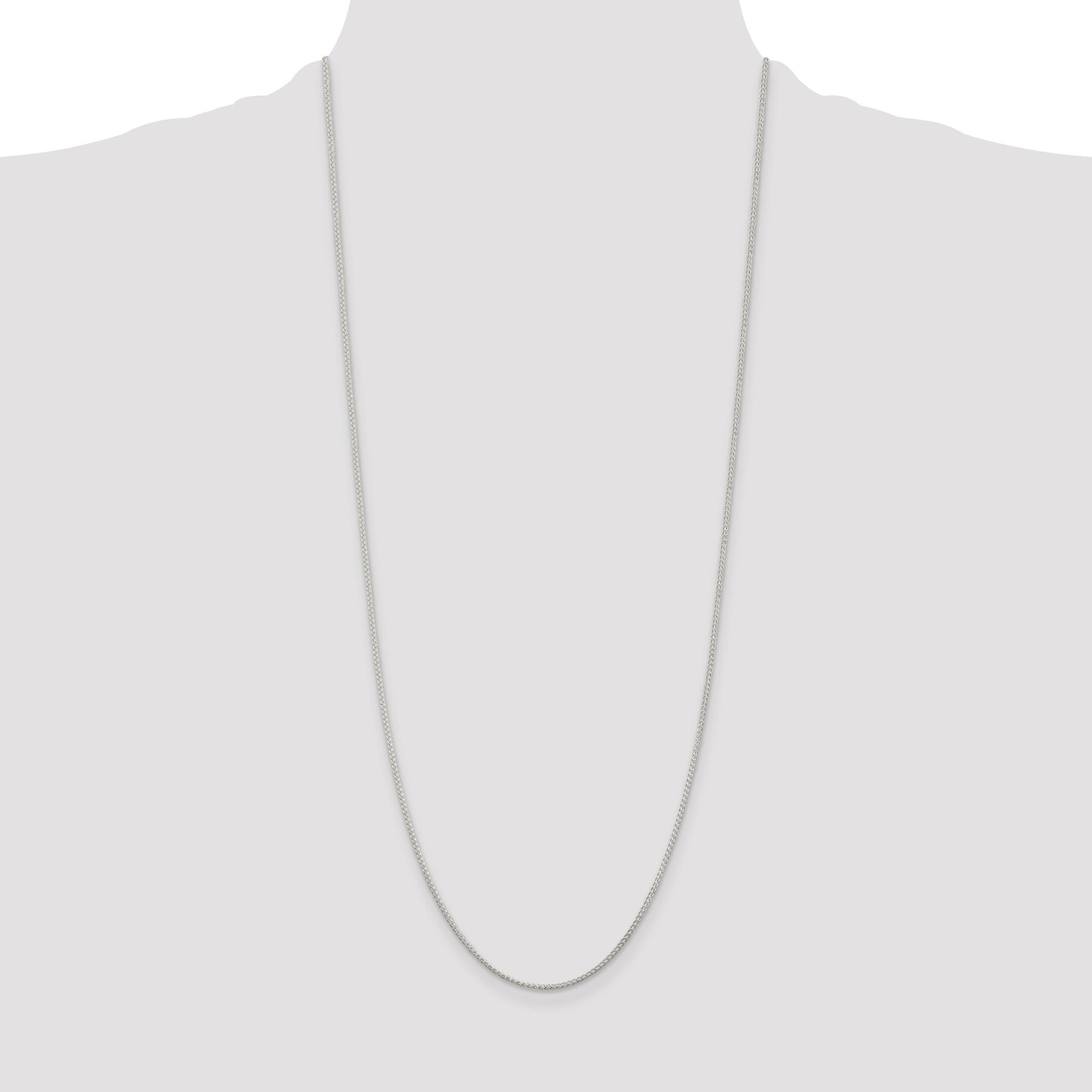 Sterling Silver Rhodium-plated 1.25mm Round Spiga Chain