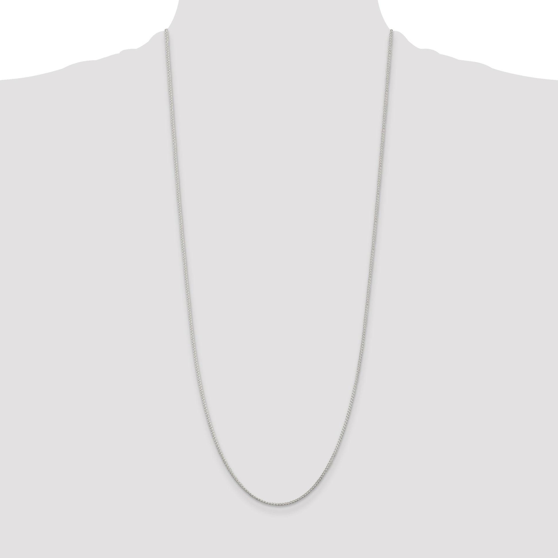 Sterling Silver Rhodium-plated 1.25mm Round Spiga Chain