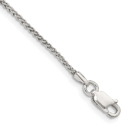 Sterling Silver 1.5mm Round Spiga Chain Anklet
