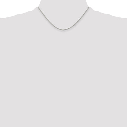 Sterling Silver Rhodium-plated 1.5mm Round Spiga Chain