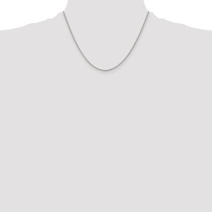 Sterling Silver Rhodium-plated 1.5mm Round Spiga Chain