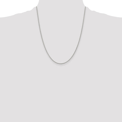 Sterling Silver Rhodium-plated 1.5mm Round Spiga Chain