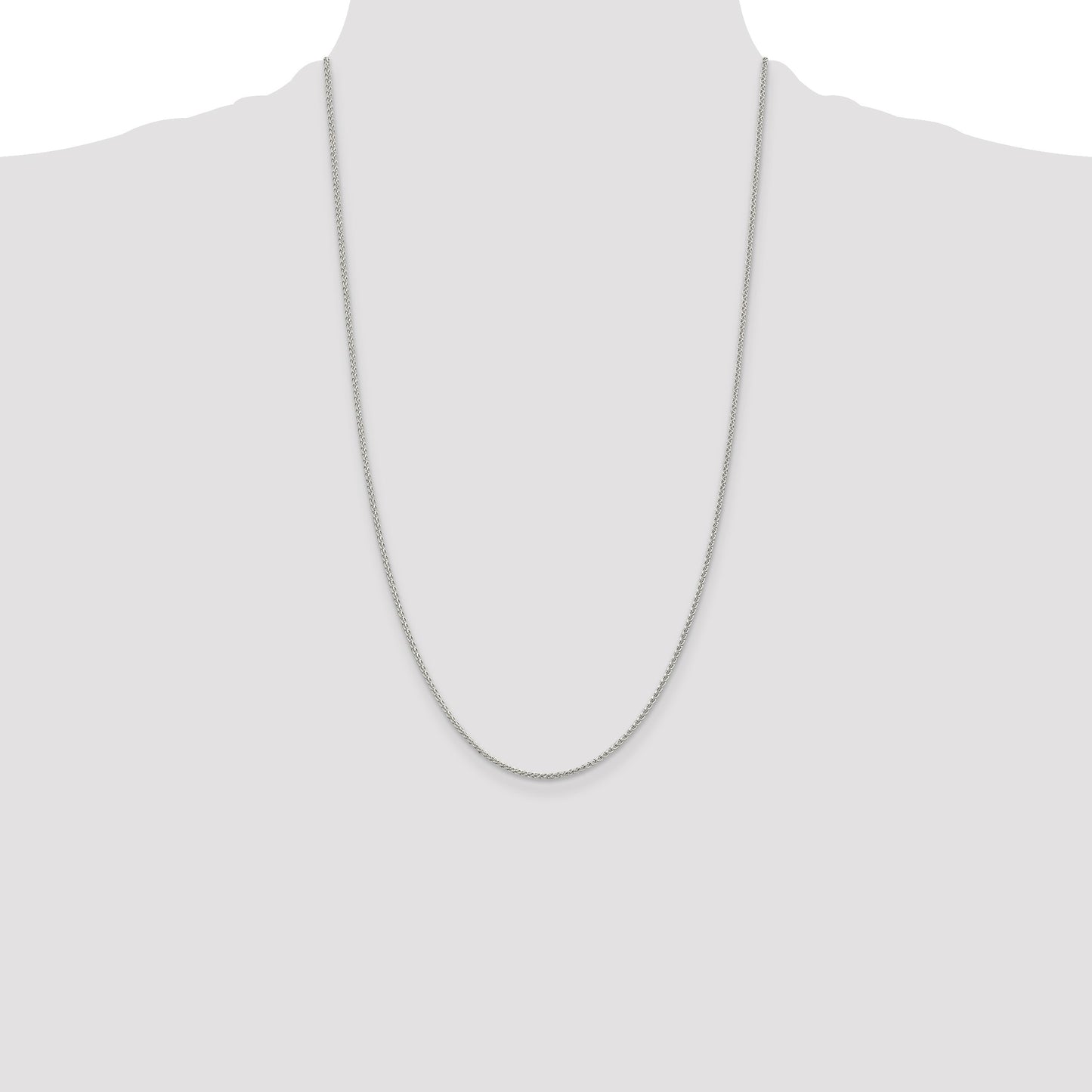 Sterling Silver Rhodium-plated 1.5mm Round Spiga Chain