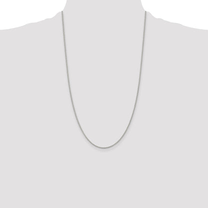 Sterling Silver Rhodium-plated 1.5mm Round Spiga Chain