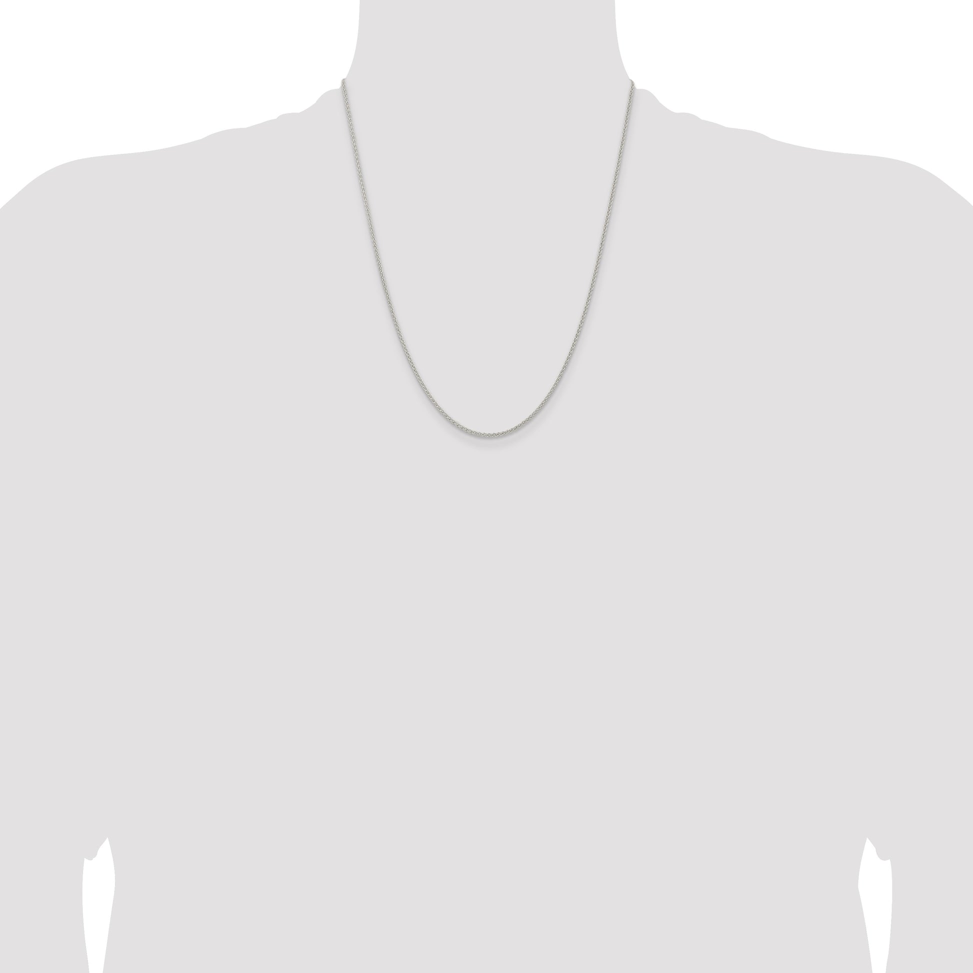 Sterling Silver 1.6mm Round Spiga Chain w/4in ext.