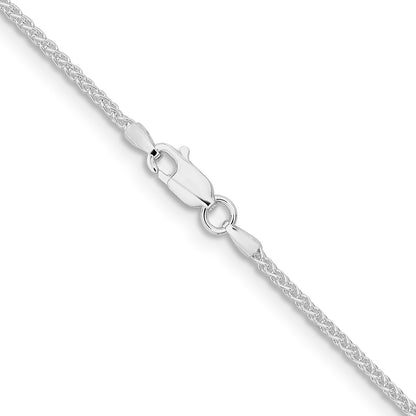 Sterling Silver Rhodium-plated 1.6mm Round Spiga Chain