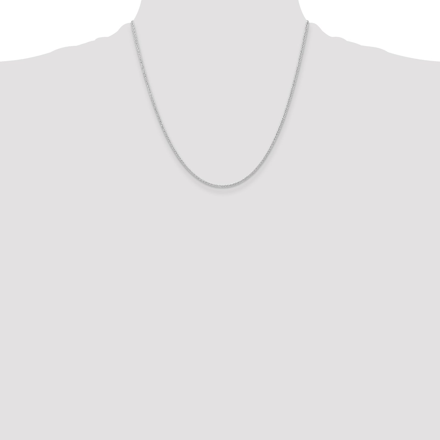 Sterling Silver Rhodium-plated 1.6mm Round Spiga Chain