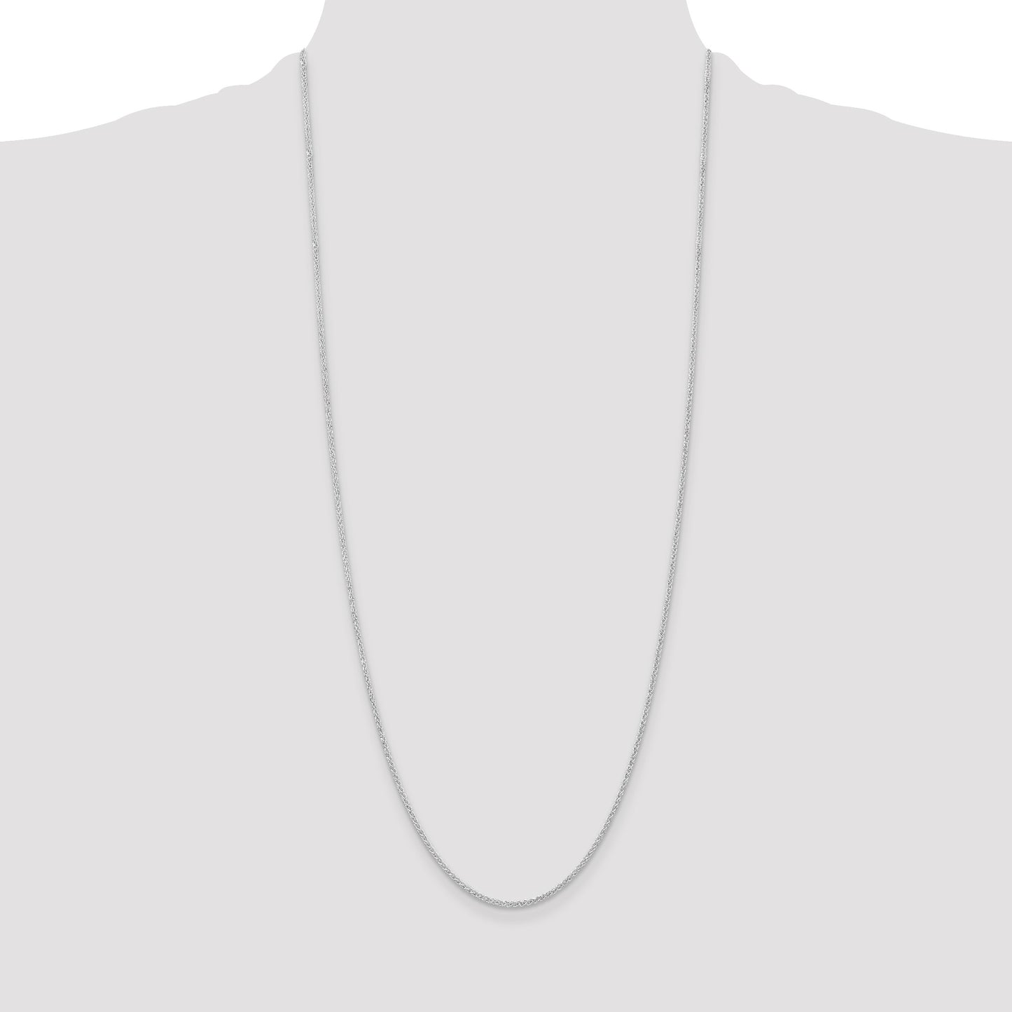 Sterling Silver Rhodium-plated 1.6mm Round Spiga Chain
