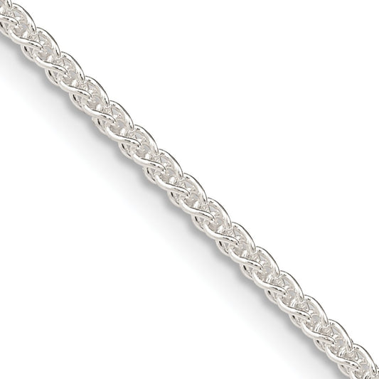 Sterling Silver 1.6mm Round Spiga Chain w/2in ext.