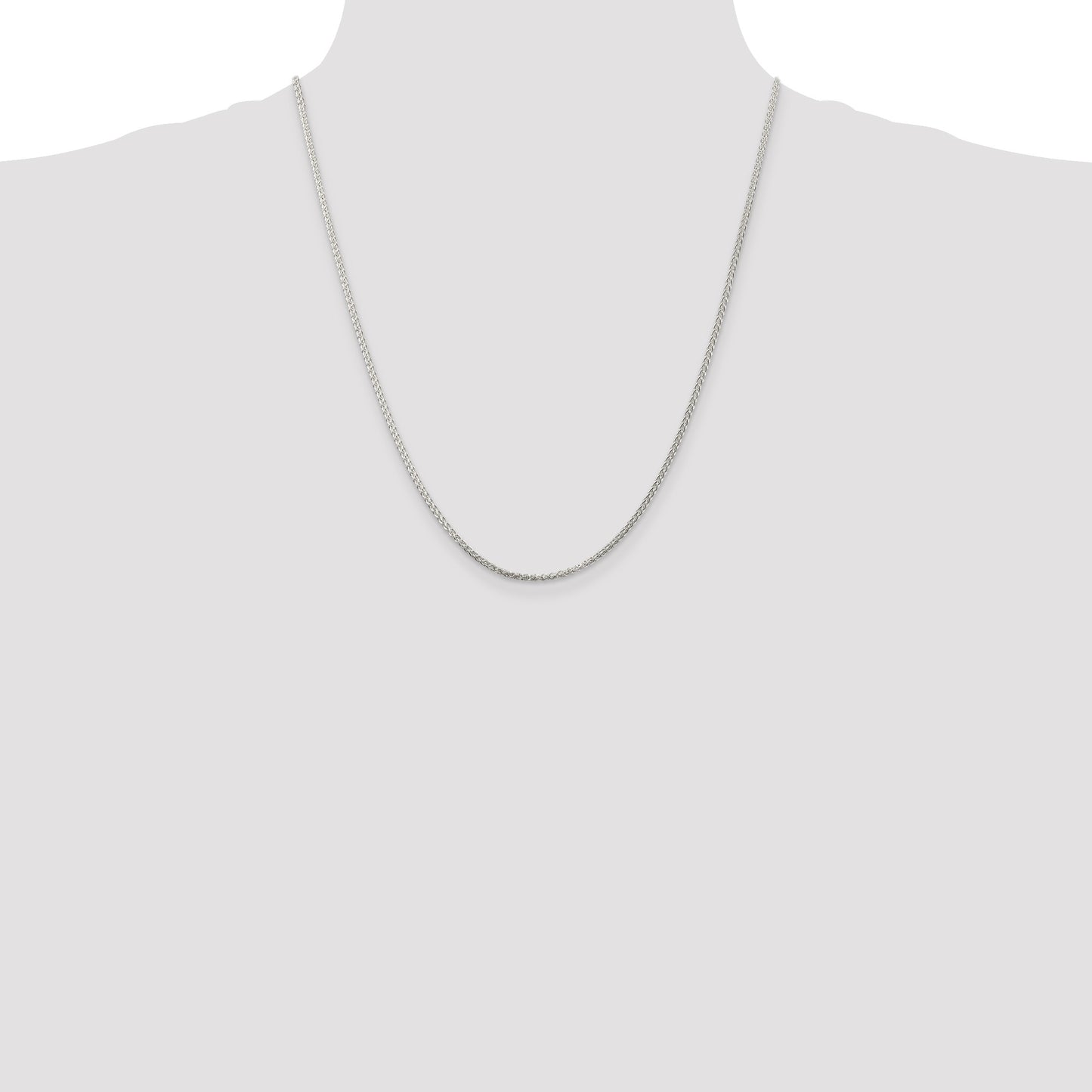Sterling Silver 1.75mm Round Spiga Chain w/4in ext.