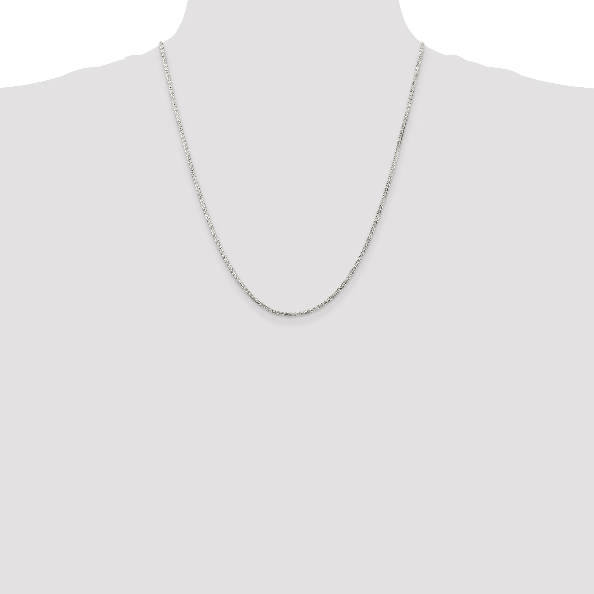 Sterling Silver 1.75mm Round Spiga Chain w/4in ext.