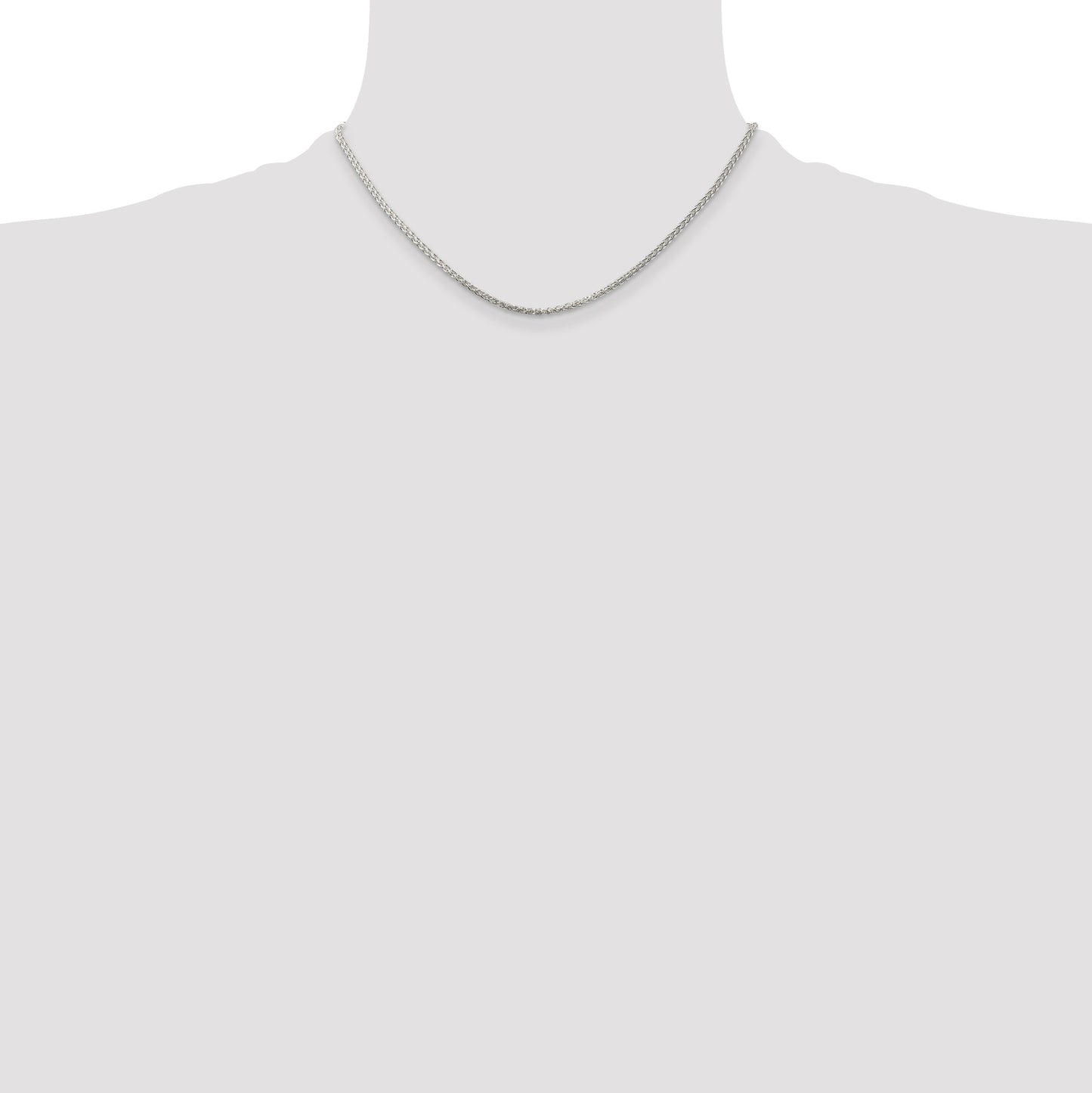 Sterling Silver Rhodium-plated 1.75mm Round Spiga Chain