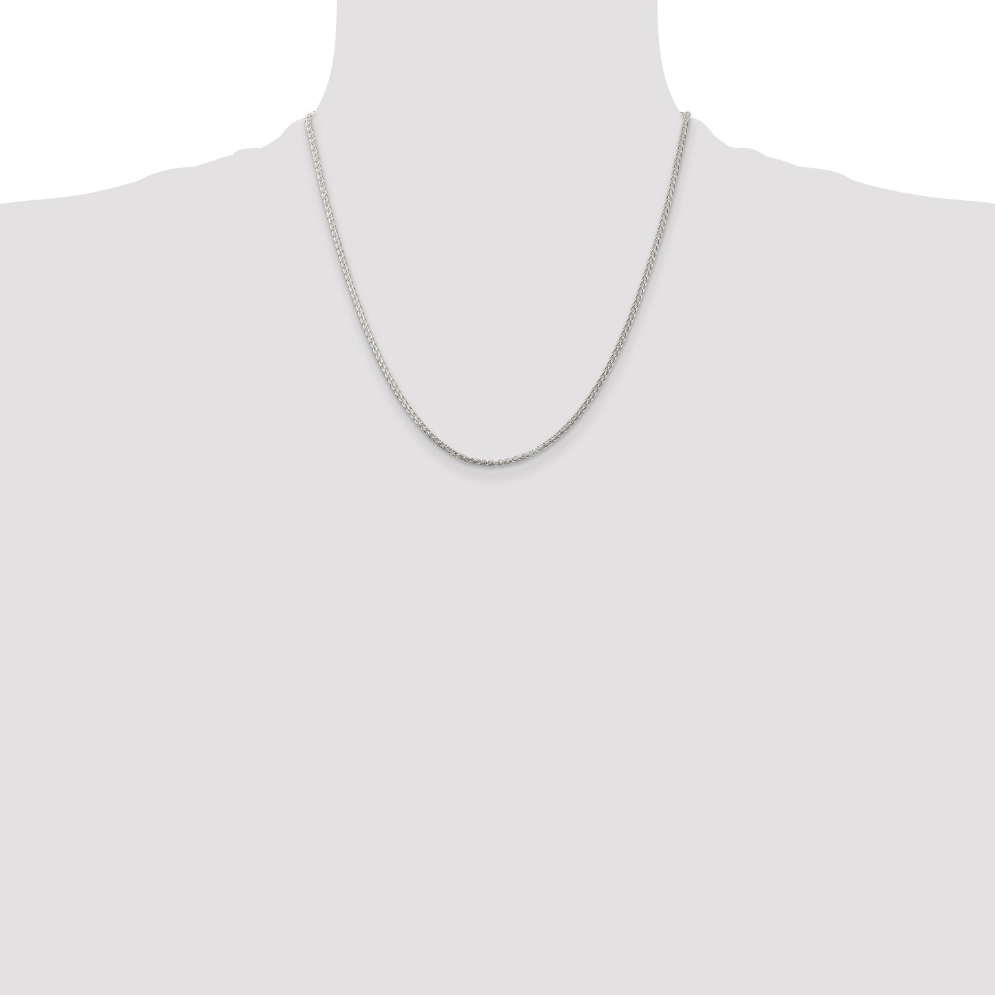 Sterling Silver Rhodium-plated 1.75mm Round Spiga Chain