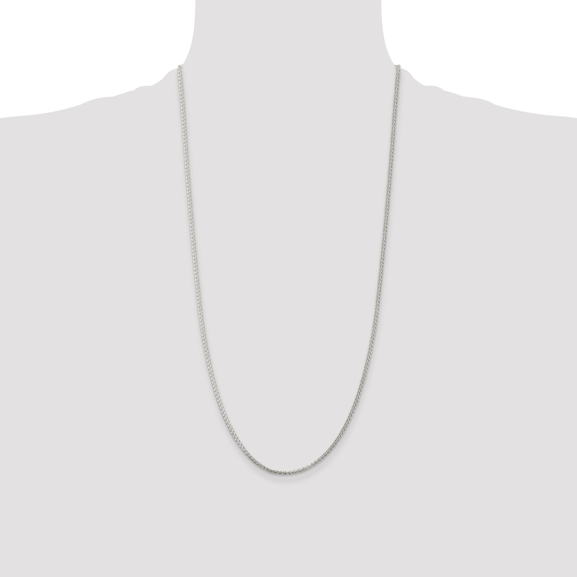 Sterling Silver Rhodium-plated 1.75mm Round Spiga Chain