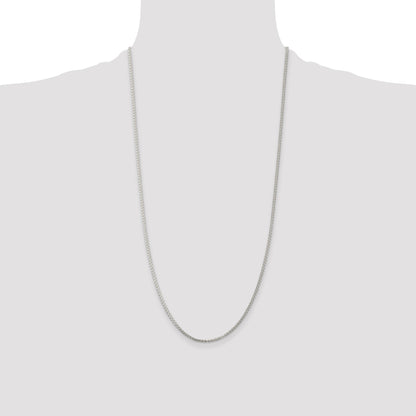 Sterling Silver Rhodium-plated 1.75mm Round Spiga Chain