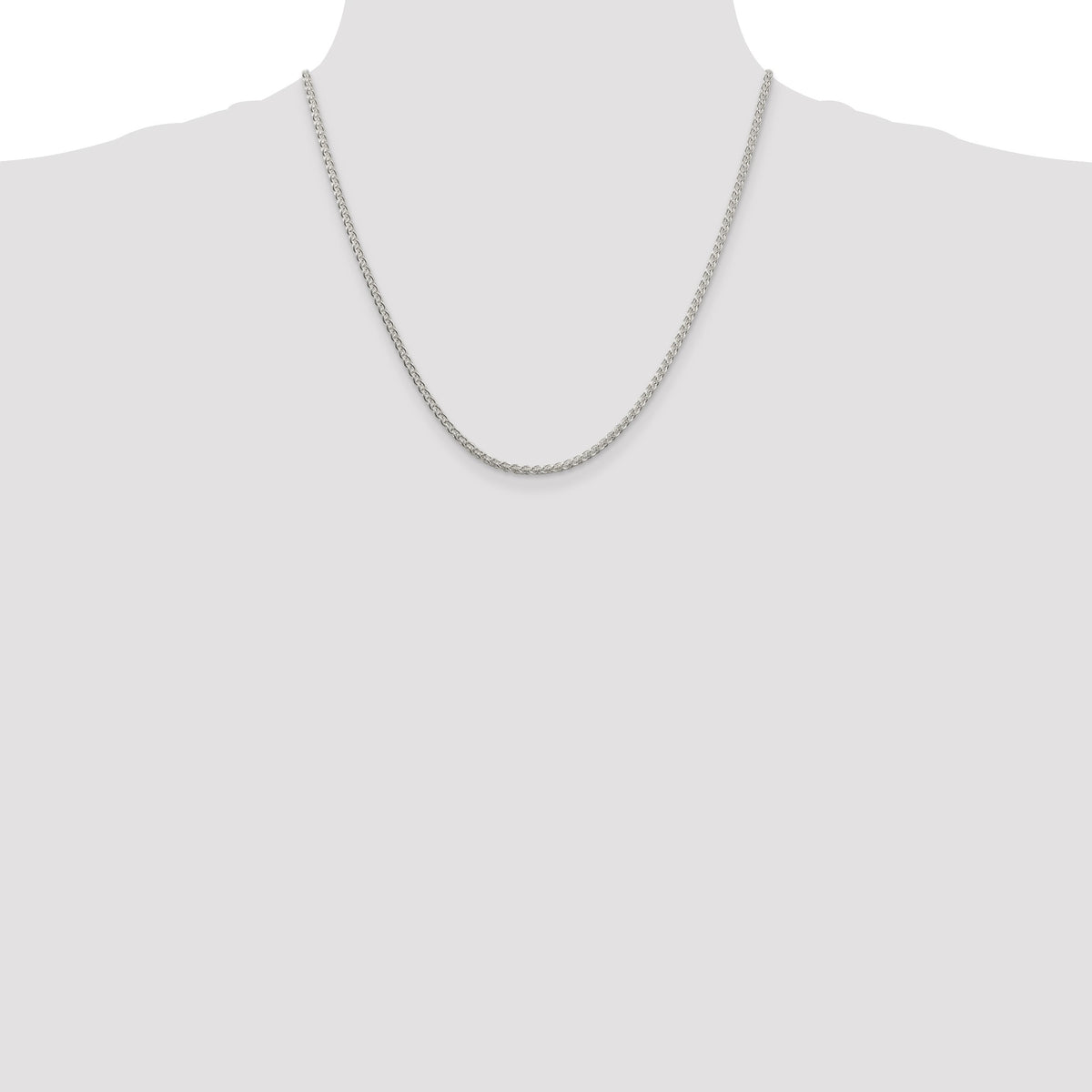 Sterling Silver Rhodium-plated 2.5mm Round Spiga Chain