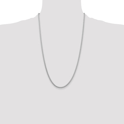 Sterling Silver Rhodium-plated 2.5mm Round Spiga Chain