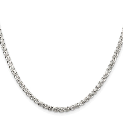 Sterling Silver Rhodium-plated 3mm Round Spiga Chain