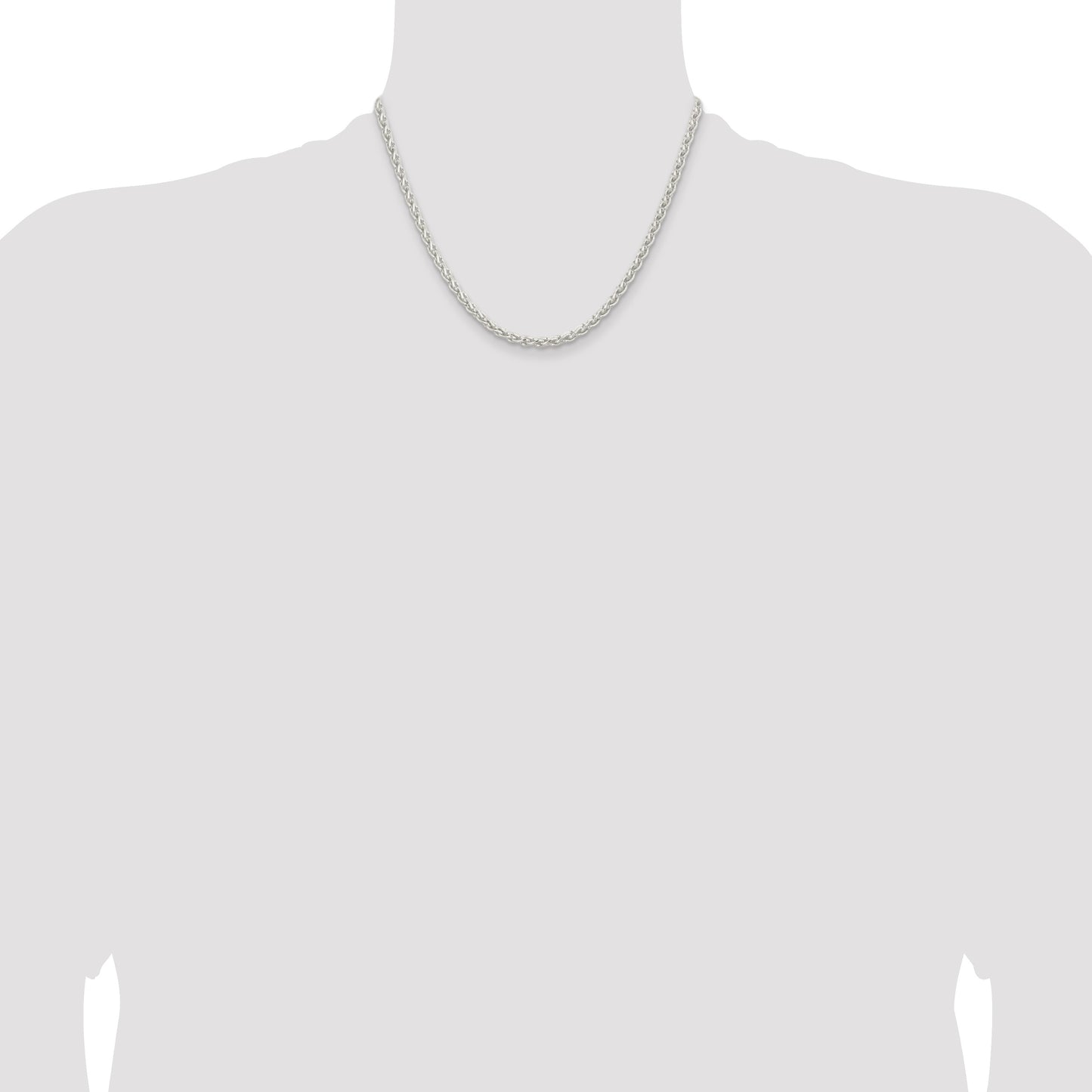 Sterling Silver 3.7mm Round Spiga Chain