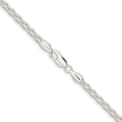 Sterling Silver Rhodium-plated 3.7mm Round Spiga Chain