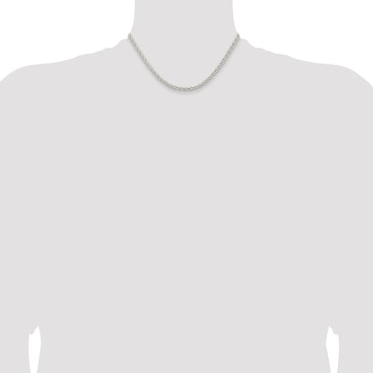 Sterling Silver Rhodium-plated 3.7mm Round Spiga Chain