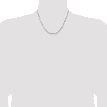 Sterling Silver Rhodium-plated 3.7mm Round Spiga Chain