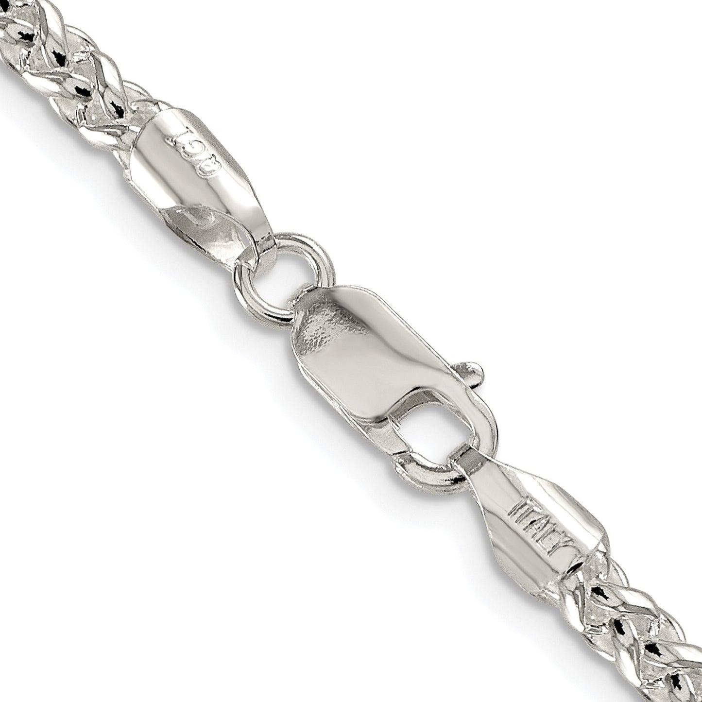Sterling Silver Rhodium-plated 4mm Round Spiga Chain