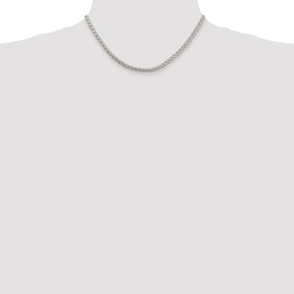 Sterling Silver Rhodium-plated 4mm Round Spiga Chain