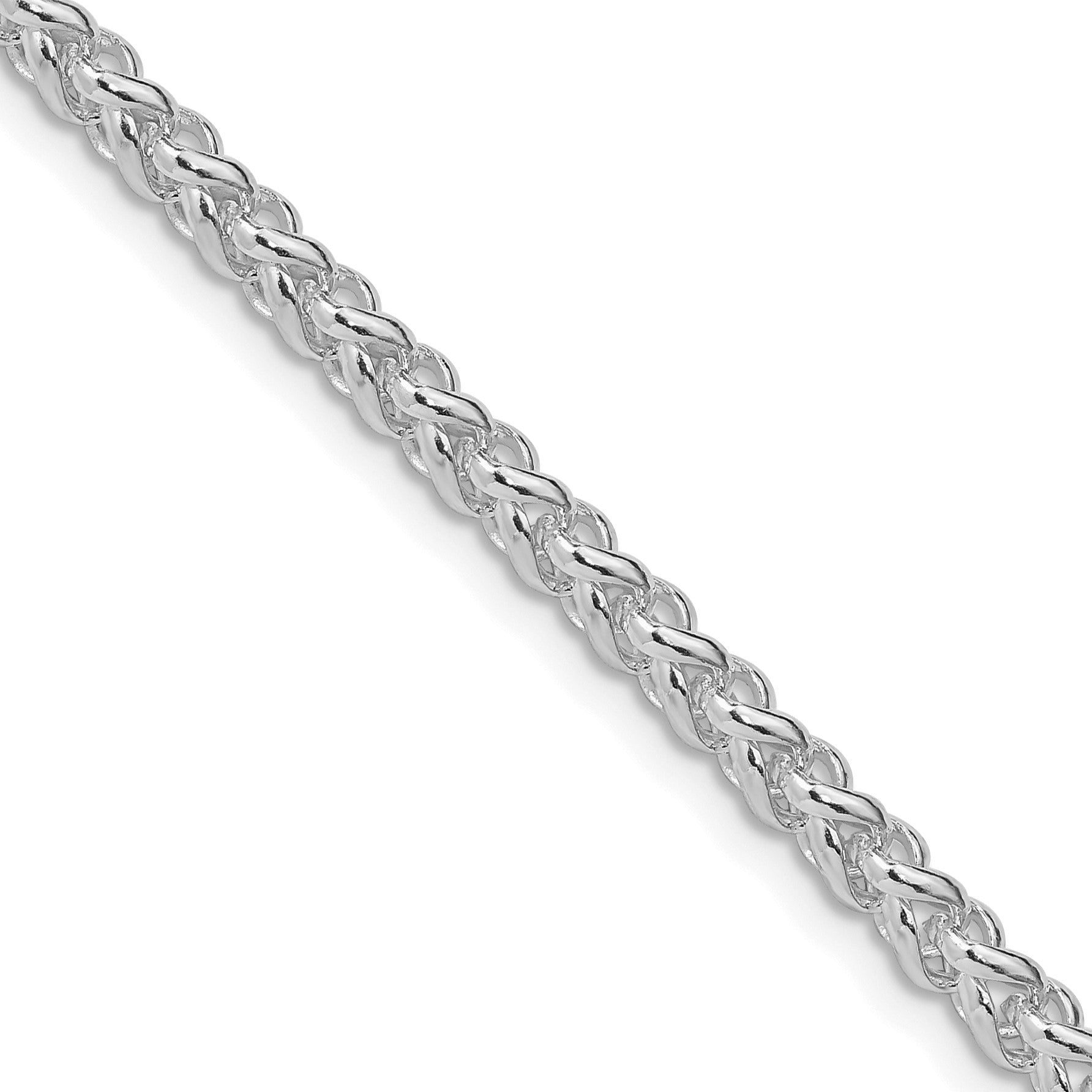 Sterling Silver Rhodium-plated 4mm Round Spiga Chain