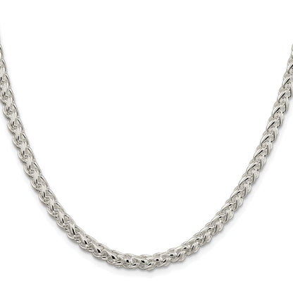Sterling Silver Rhodium-plated 5mm Round Spiga Chain