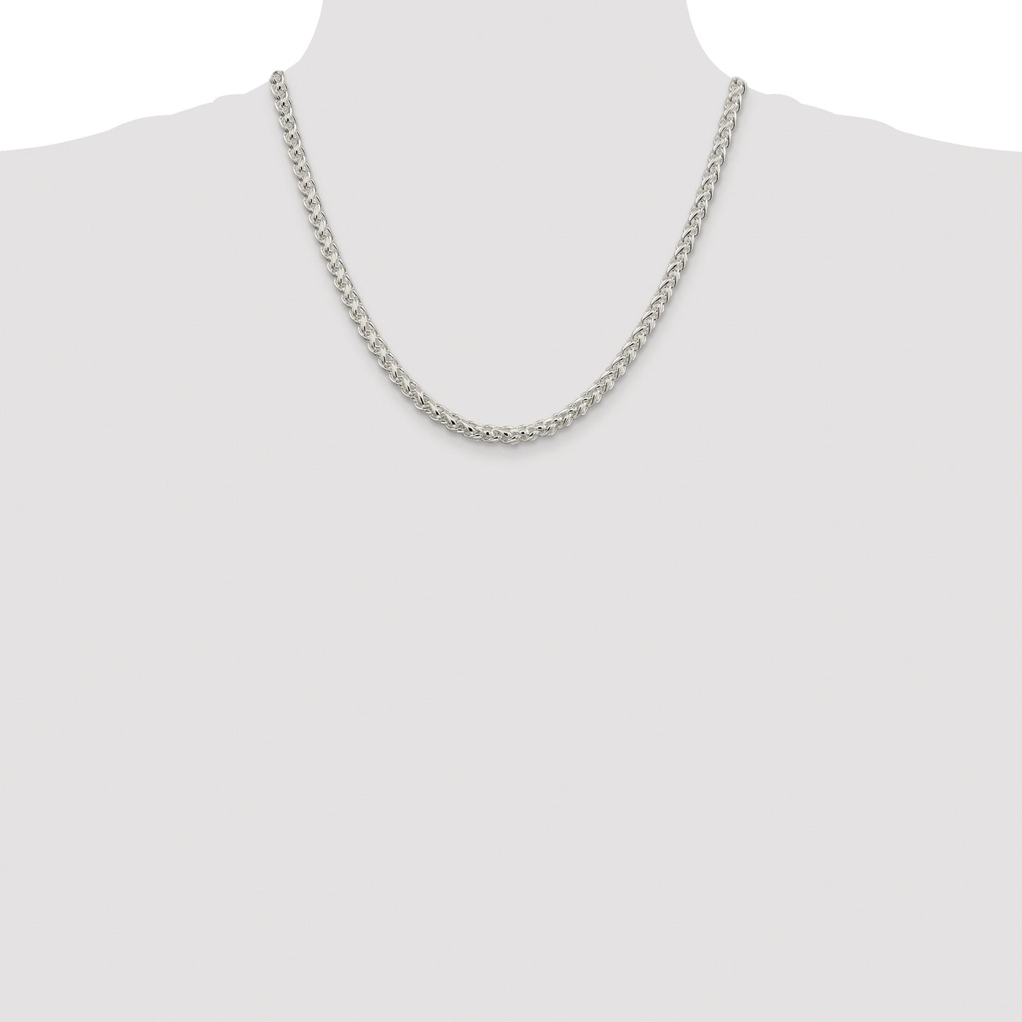 Sterling Silver Rhodium-plated 5mm Round Spiga Chain