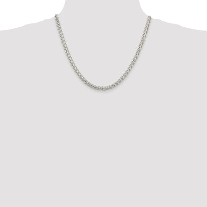 Sterling Silver Rhodium-plated 5mm Round Spiga Chain