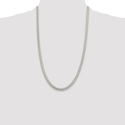 Sterling Silver Rhodium-plated 5mm Round Spiga Chain