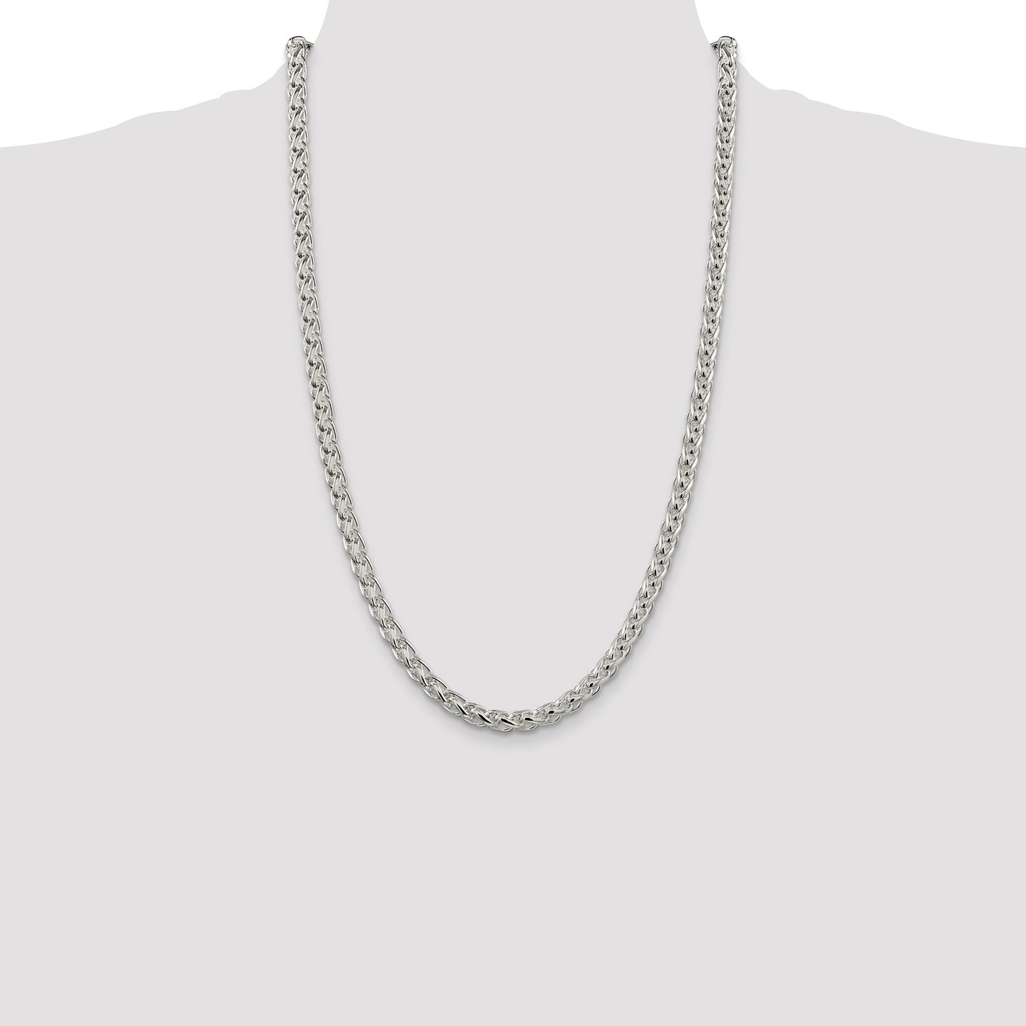 Sterling Silver 6mm Round Spiga Chain
