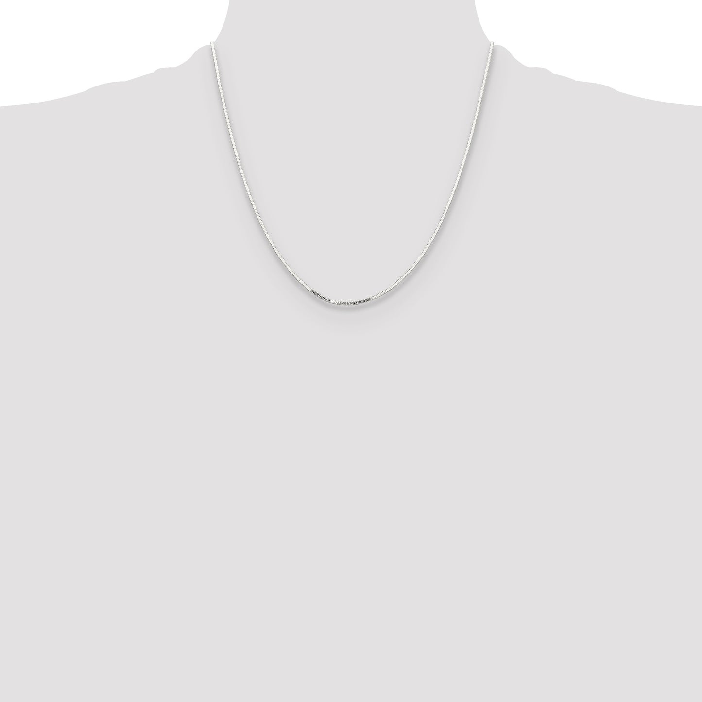Sterling Silver Polished 1.15mm Square Snake Chain