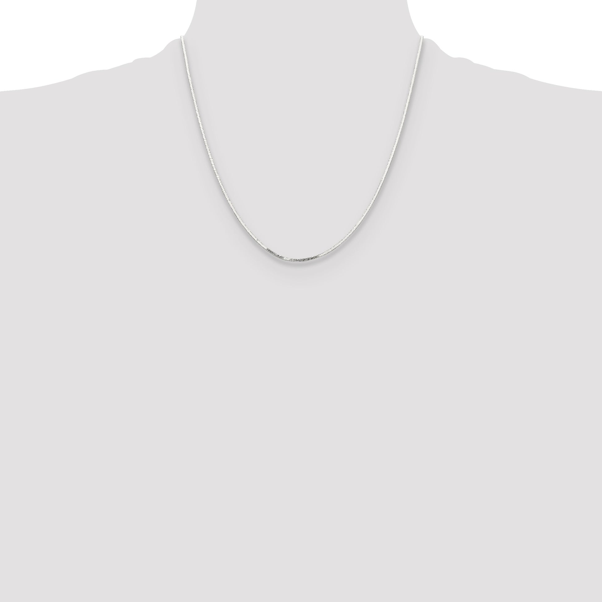 Sterling Silver Polished 1.15mm Square Snake Chain