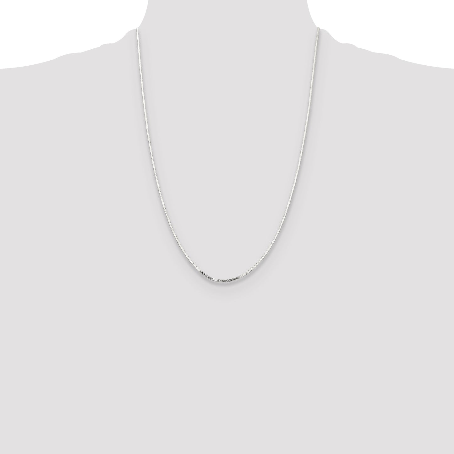 Sterling Silver Polished 1.15mm Square Snake Chain