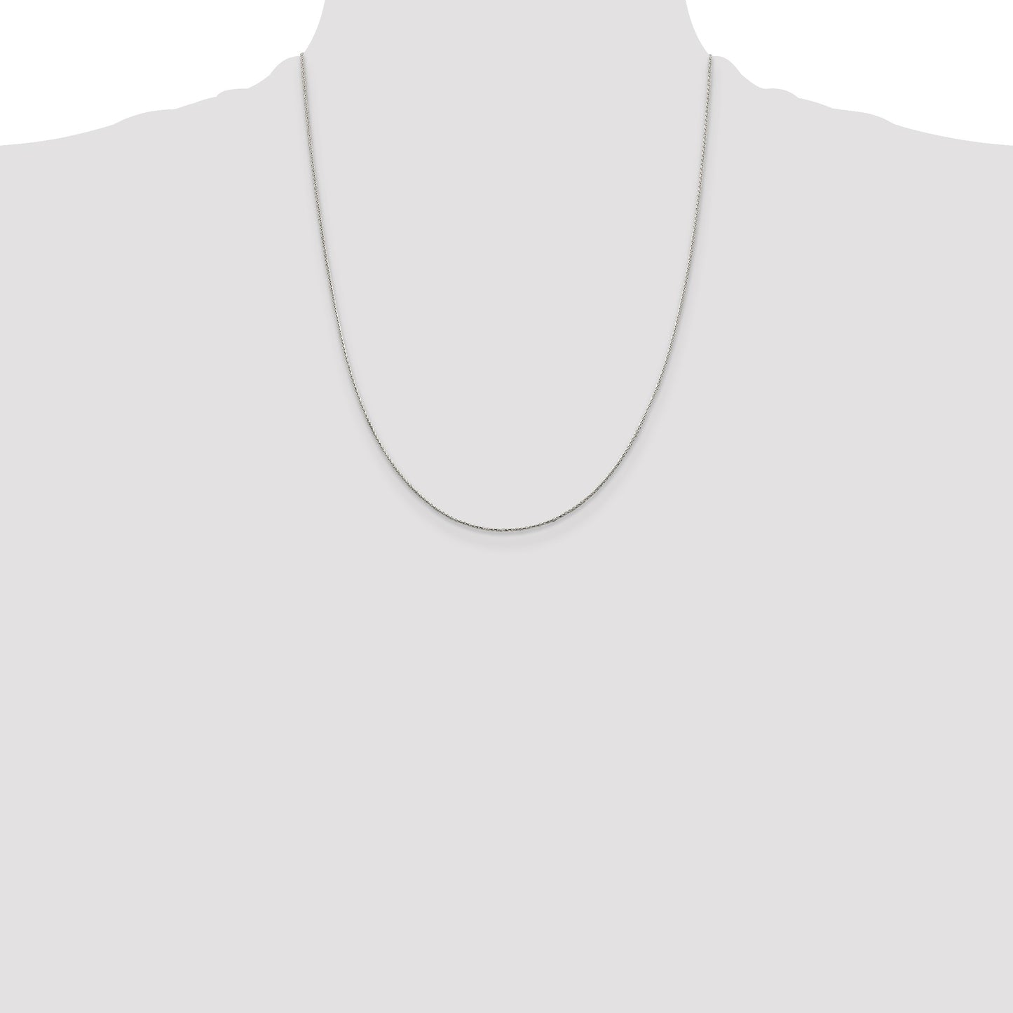 Sterling Silver .85mm Diamond-cut Round Spiga Chain