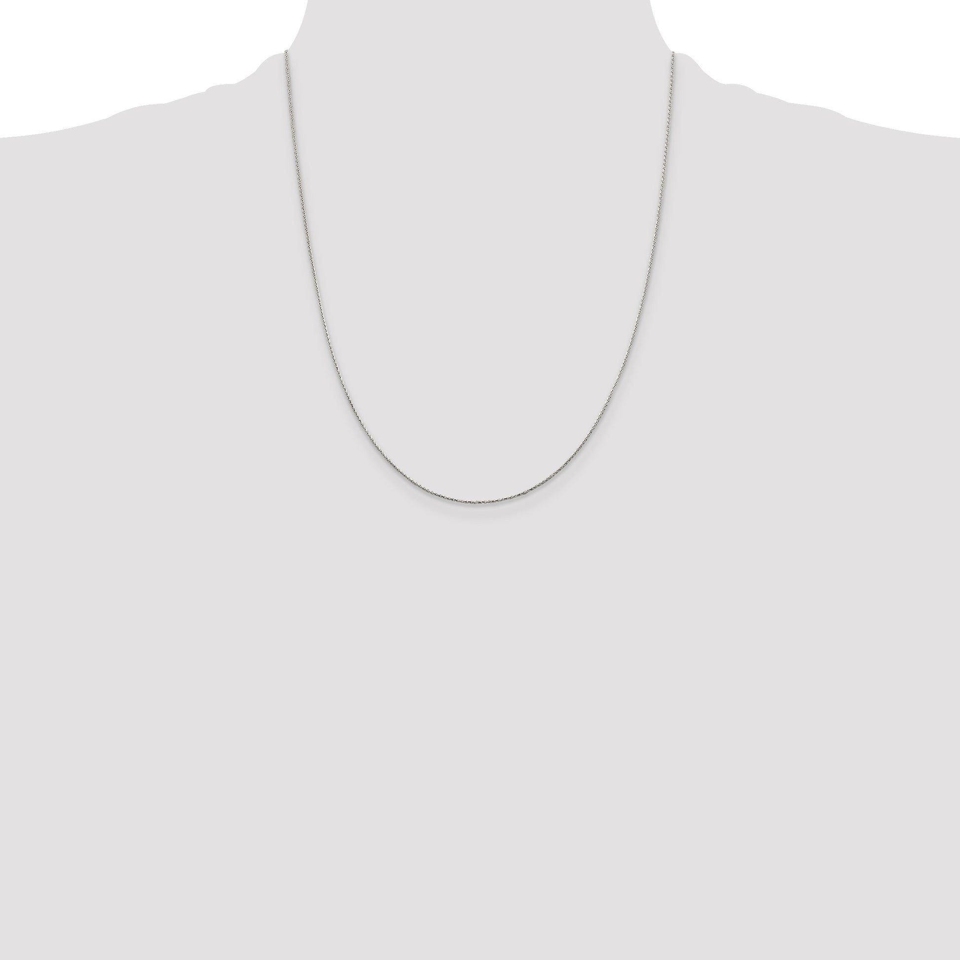 Sterling Silver .85mm Diamond-cut Round Spiga Chain