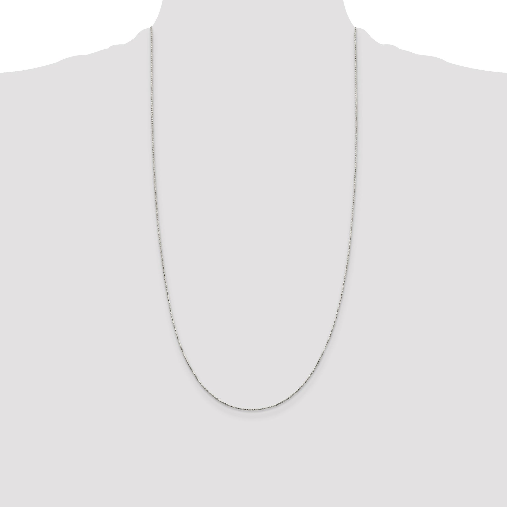 Sterling Silver .85mm Diamond-cut Round Spiga Chain